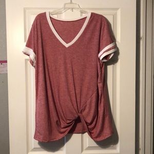 Size XL Mauve/Pink Knotted Shirt